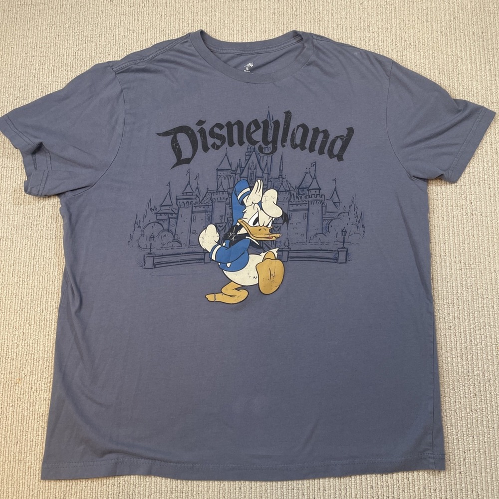 2024 Disneyland Donald Duck Vintage Style  T-shirt Adult XL Blue Soft